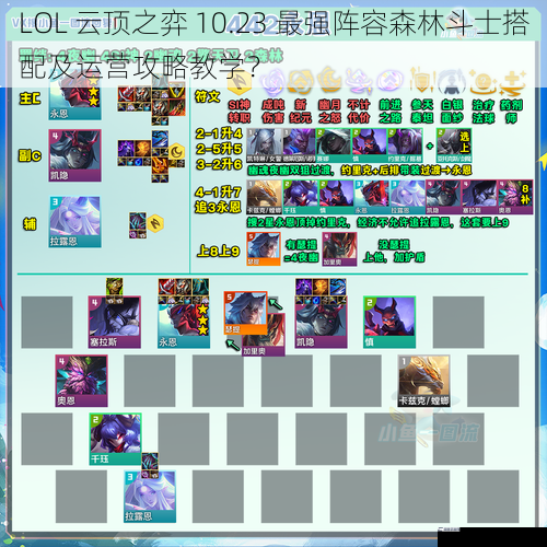 LOL 云顶之弈 10.23 最强阵容森林斗士搭配及运营攻略教学？