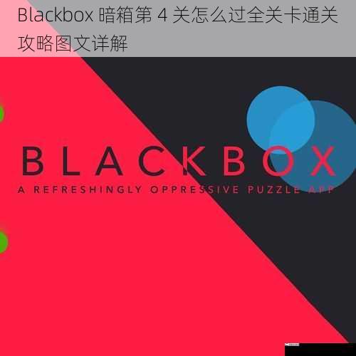 Blackbox 暗箱第 4 关怎么过全关卡通关攻略图文详解