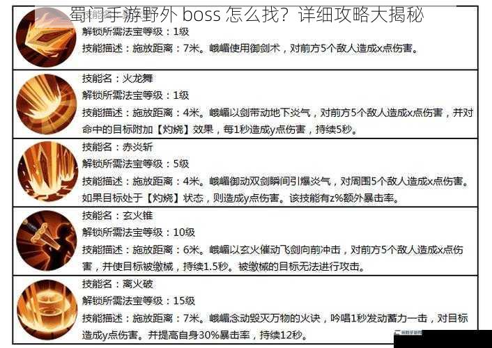 蜀门手游野外 boss 怎么找？详细攻略大揭秘