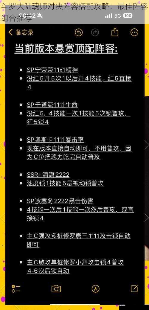 斗罗大陆魂师对决阵容搭配攻略：最佳阵容组合推荐