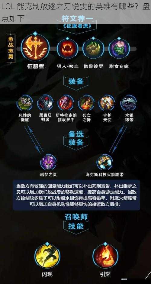 LOL 能克制放逐之刃锐雯的英雄有哪些？盘点如下