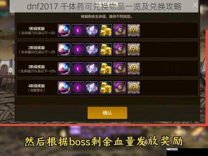 dnf2017 千体药可兑换物品一览及兑换攻略