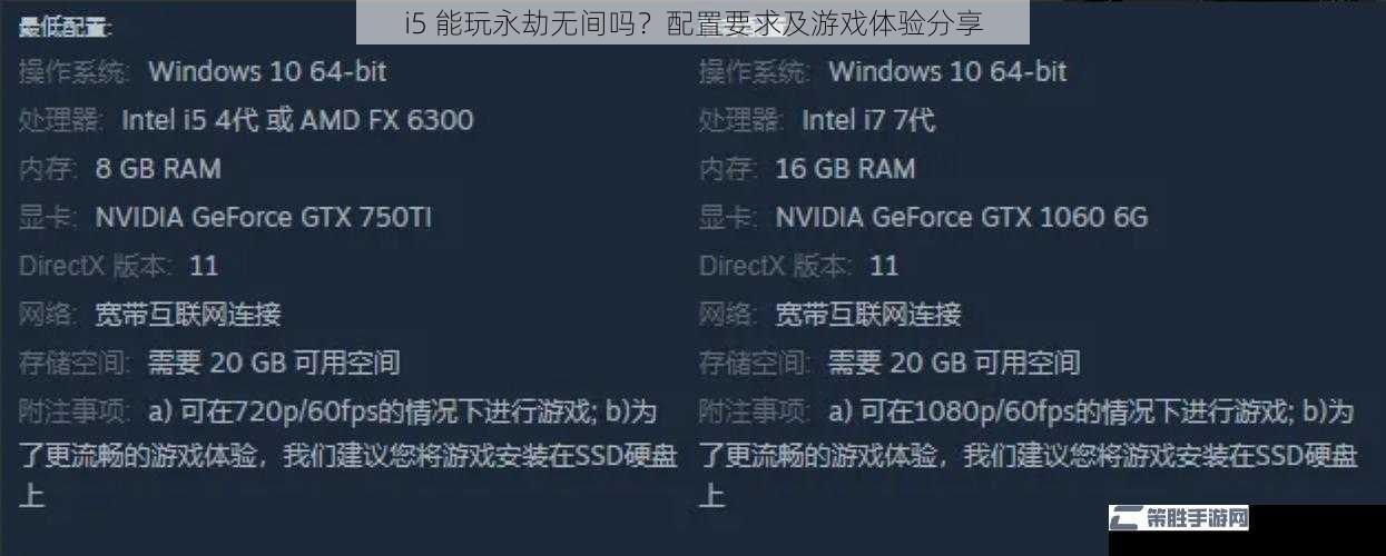 i5 能玩永劫无间吗？配置要求及游戏体验分享