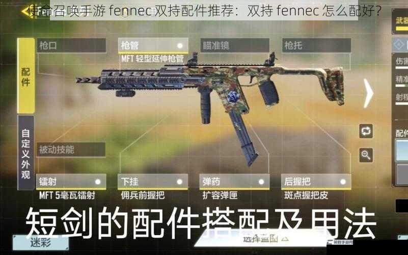 使命召唤手游 fennec 双持配件推荐：双持 fennec 怎么配好？