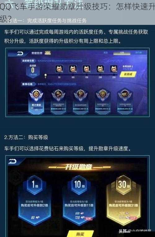 QQ飞车手游荣耀勋章升级技巧：怎样快速升级？