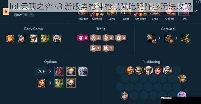 lol 云顶之弈 s3 新版男枪斗枪最强吃鸡阵容玩法攻略