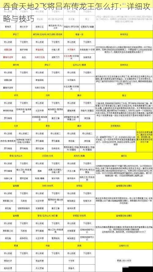 吞食天地2飞将吕布传龙王怎么打：详细攻略与技巧