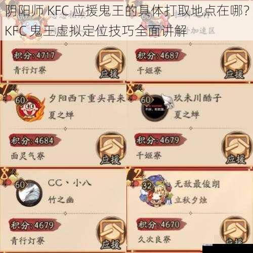 阴阳师 KFC 应援鬼王的具体打取地点在哪？KFC 鬼王虚拟定位技巧全面讲解