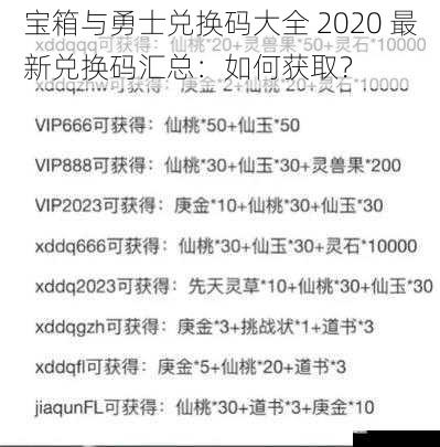 宝箱与勇士兑换码大全 2020 最新兑换码汇总：如何获取？