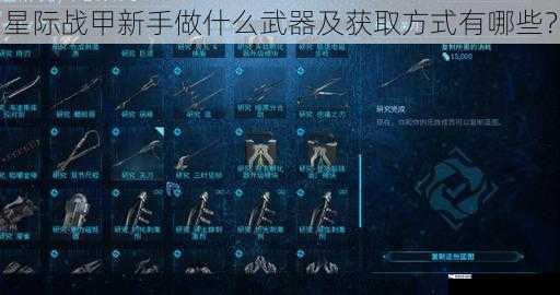 星际战甲新手做什么武器及获取方式有哪些？