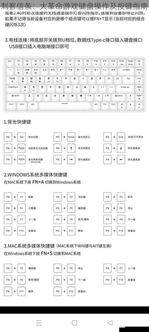 刺客信条：大革命游戏键盘操作及按键指南