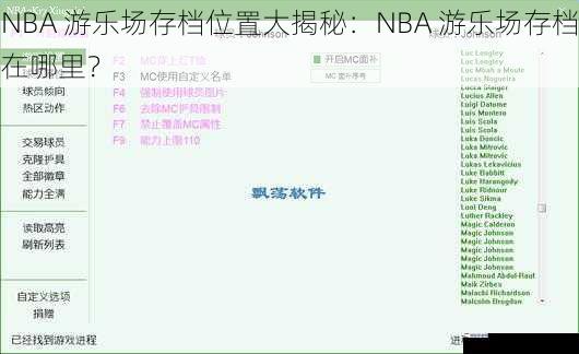 NBA 游乐场存档位置大揭秘：NBA 游乐场存档在哪里？