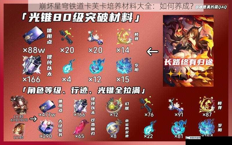 崩坏星穹铁道卡芙卡培养材料大全：如何养成？