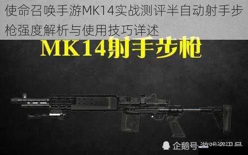 使命召唤手游MK14实战测评半自动射手步枪强度解析与使用技巧详述