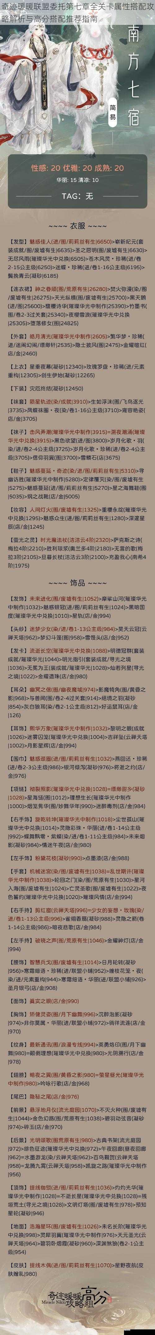 奇迹暖暖联盟委托第七章全关卡属性搭配攻略解析与高分搭配推荐指南