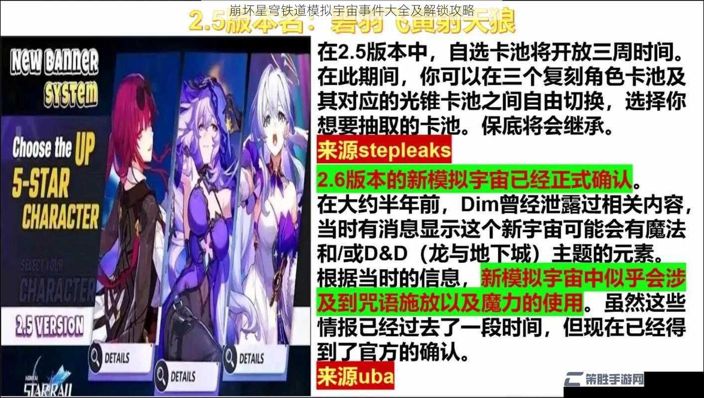 崩坏星穹铁道模拟宇宙事件大全及解锁攻略