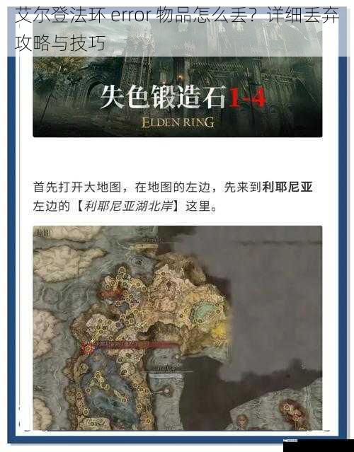 艾尔登法环 error 物品怎么丢？详细丢弃攻略与技巧