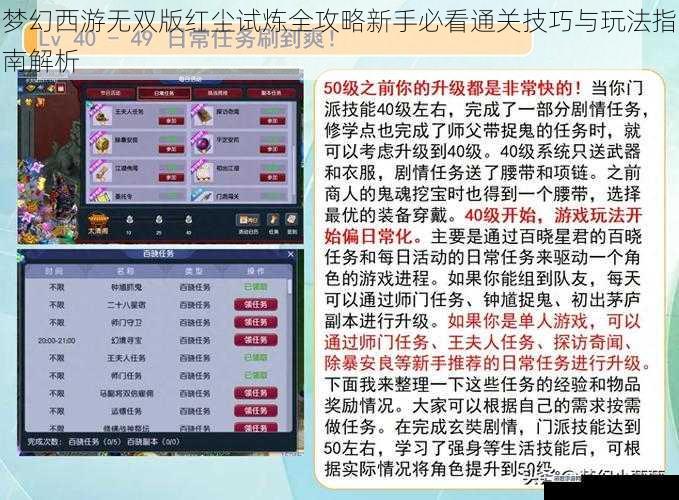 梦幻西游无双版红尘试炼全攻略新手必看通关技巧与玩法指南解析