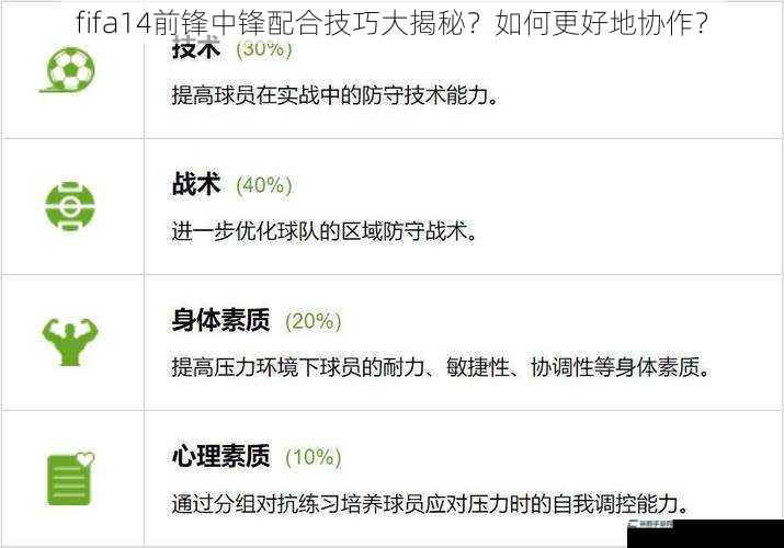 fifa14前锋中锋配合技巧大揭秘？如何更好地协作？