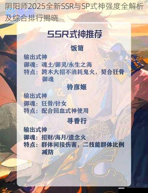 阴阳师2025全新SSR与SP式神强度全解析及综合排行揭晓