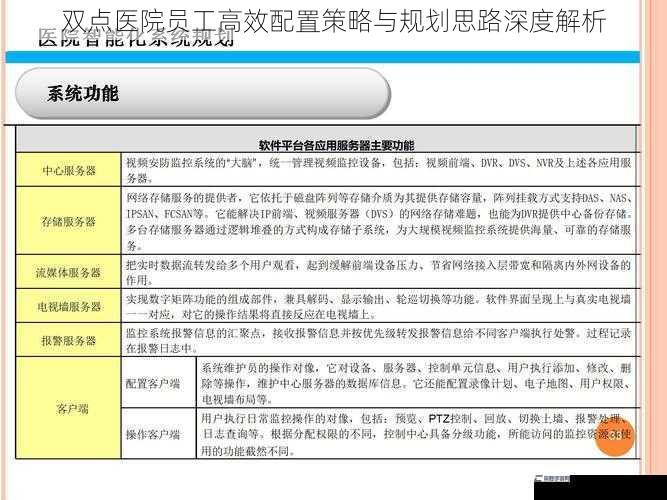 双点医院员工高效配置策略与规划思路深度解析