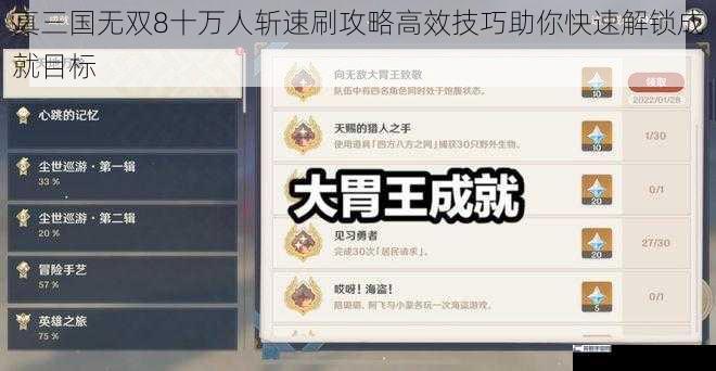 真三国无双8十万人斩速刷攻略高效技巧助你快速解锁成就目标